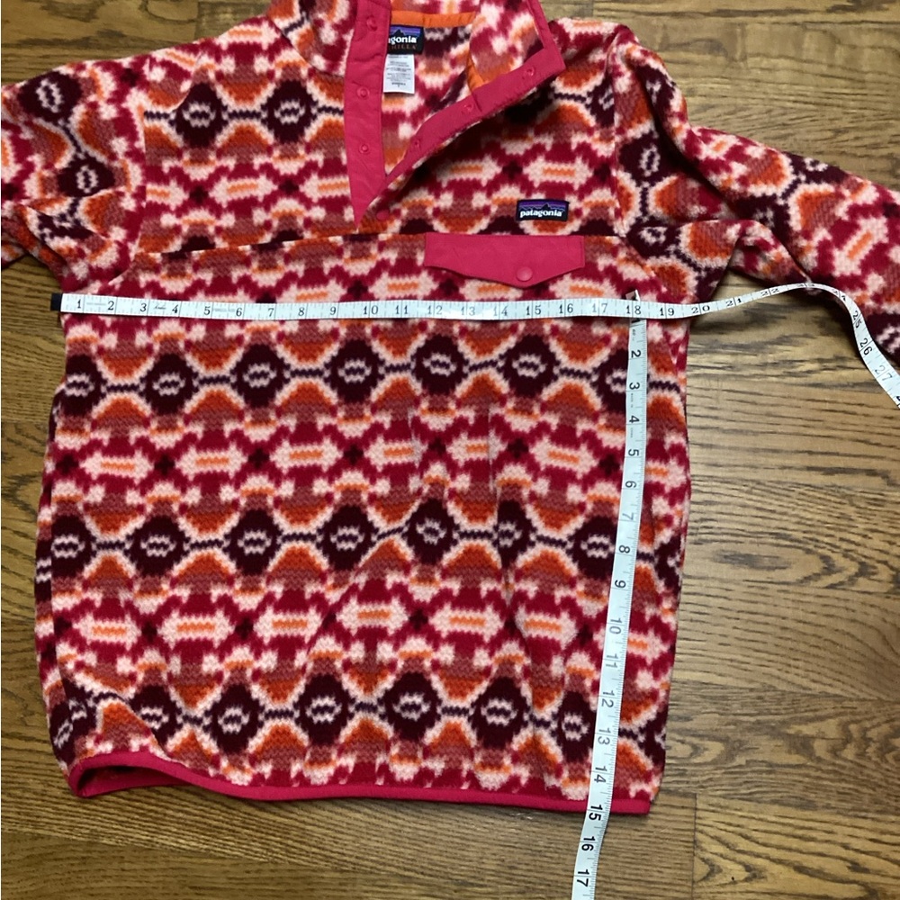 Patagonia Synchilla quarter snap pullover Pink and orange Aztec Print Size Small - Picture 7 of 8